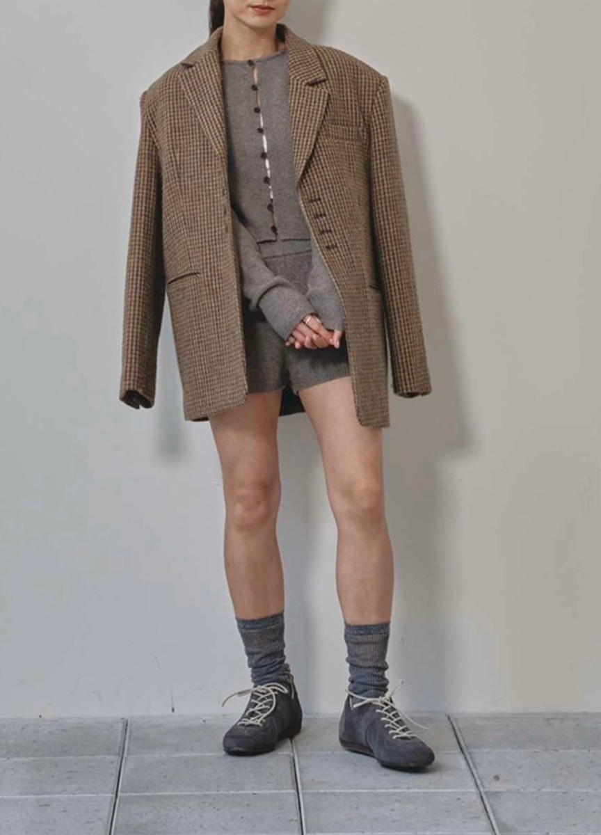 開釦短版針織上衣